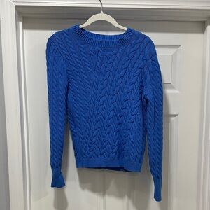 J. Crew Vibrant Blue Cable Knit Sweater